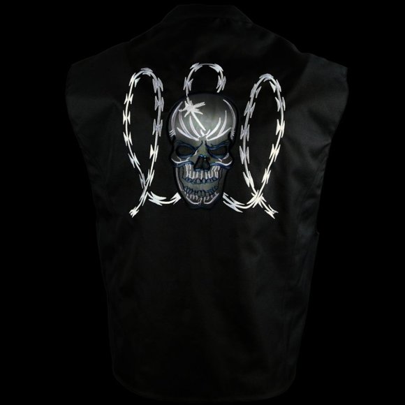 Men's Textile Vest with Reflective Skull - Picture 5 of 5